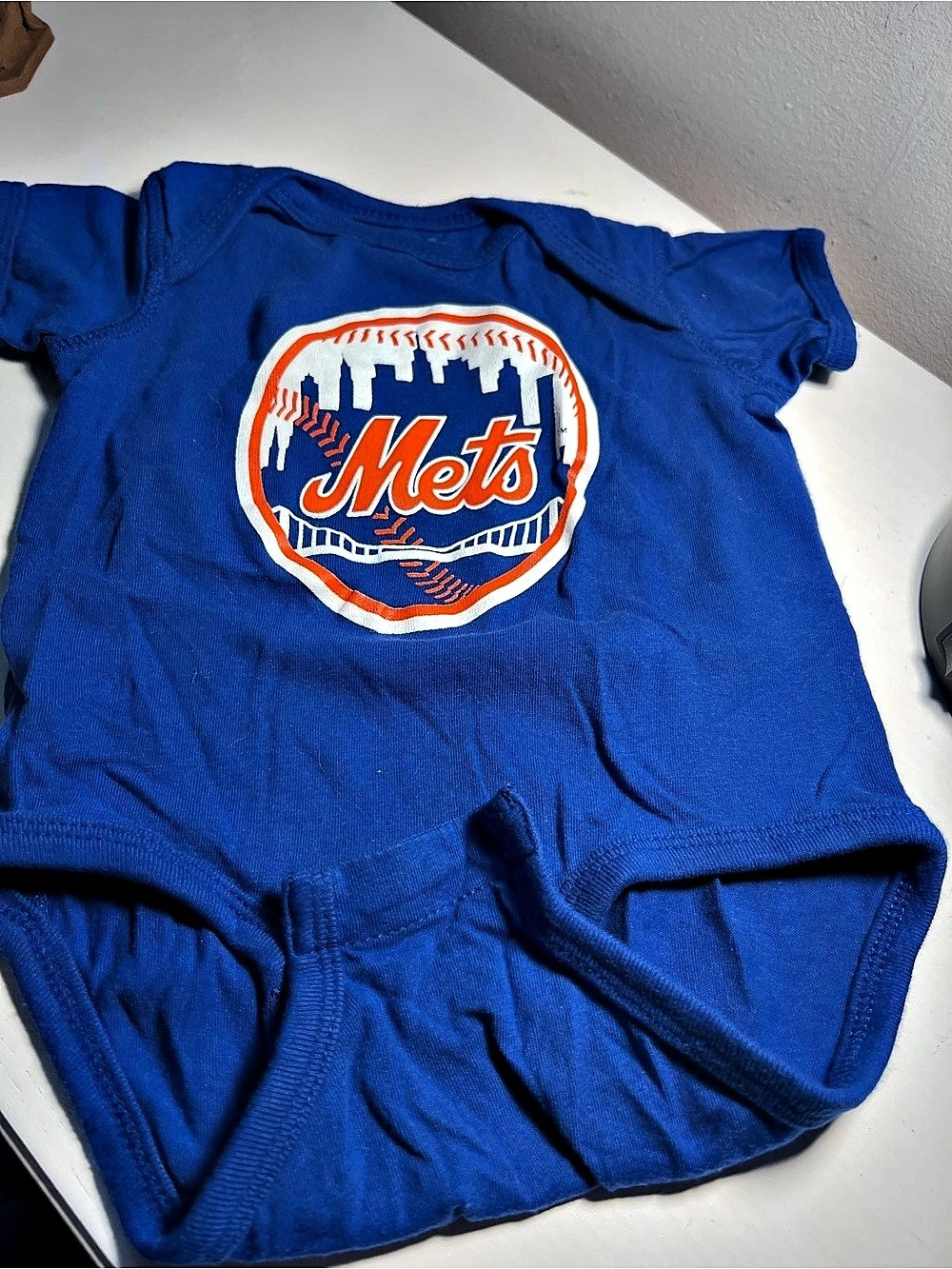 New York Mets Infant Baby Onesie Bodysuit | Blue & Orange | Size 3-6 Months